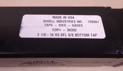 Widell 709361 Tap 2-1/8"-16 H5 6FL HSS Bottom Tap