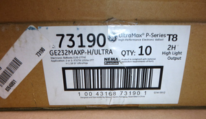 73190 GE 2-Lamp T8 High Ballast Factor Instant Start Ballast (Box of 10 Pcs.) | Electrical MRO Replacement Parts & Components and Commercial Electrical Supplies Company