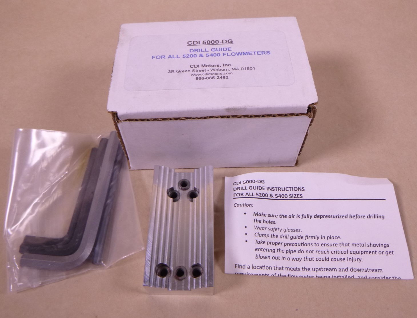 CDI Meters 5000-DG Drill Guide For 5200 &amp; 5400 Flowmeters *MINOR SURFACE RUST* | Industrial MRO Tools and Replacement Industrial Equipment Components