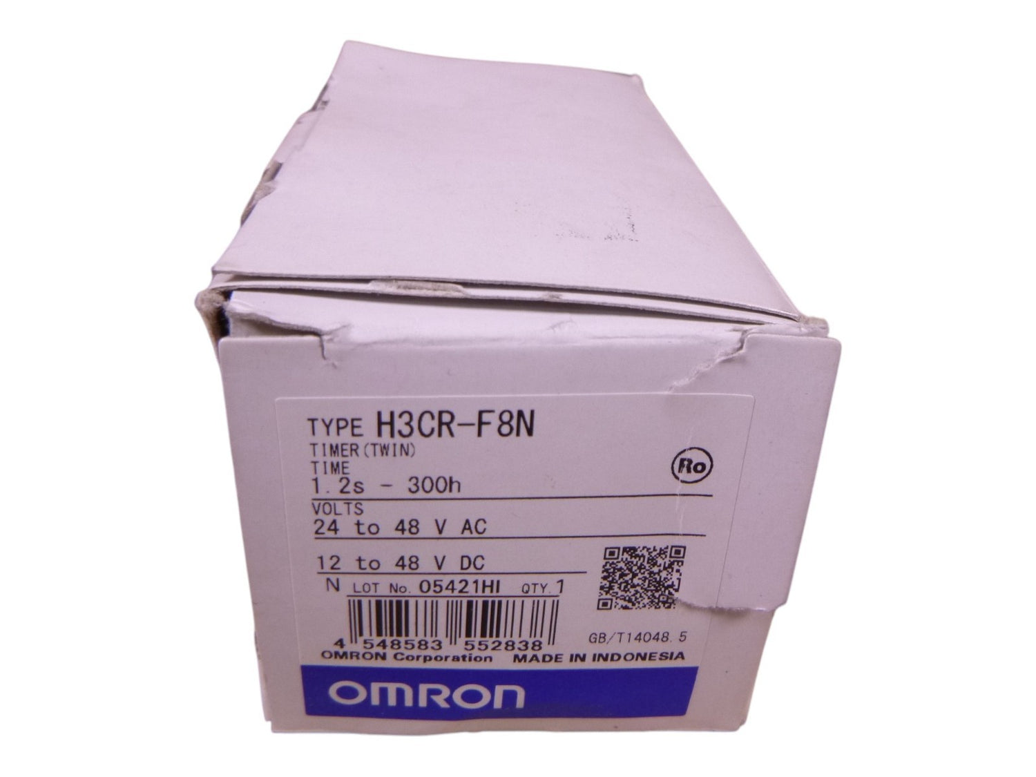 Omron Timer Type H3CR-F8N , 1.2s - 300h , 24 - 48VAC, 12 - 48VDC | Electrical MRO Replacement Parts &amp; Components and Commercial Electrical Supplies Company