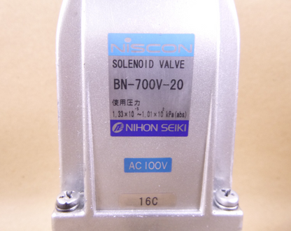 NISCON Solenoid valve BN-700V-20 100/120 Vac 50/60 Hz | Industrial MRO Replacement Parts, Manufacturing Machine Parts &amp; Components, Heavy Equipment Parts Supplier