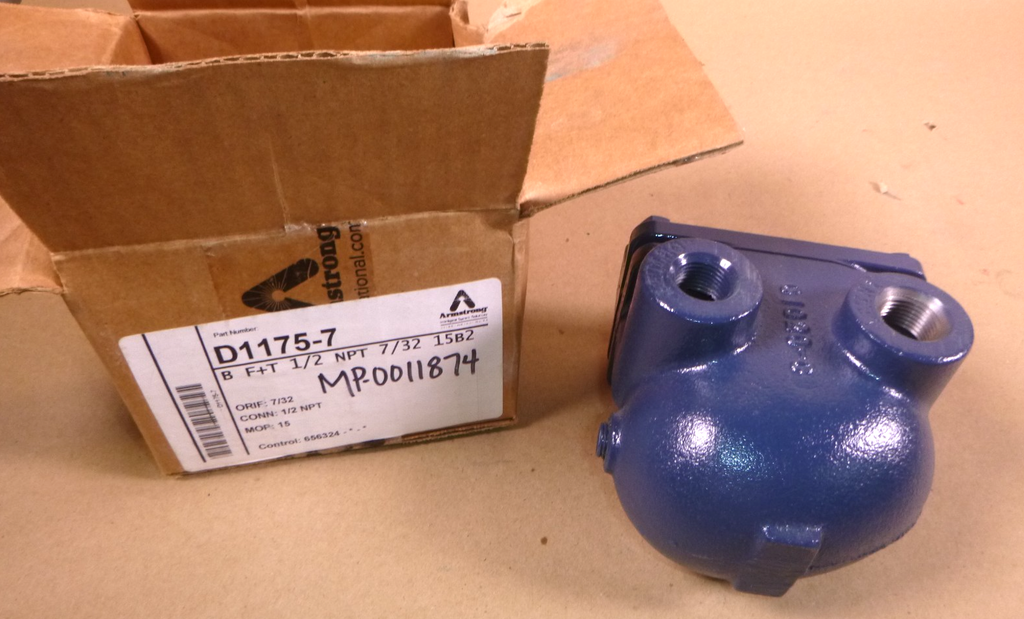 Armstrong D1175-7 Steam Trap Float & Thermostatic 1/2" 15B2 125PSI , 7/32 ORIF | Industrial MRO Replacement Parts, Manufacturing Machine Parts & Components, Heavy Equipment Parts Supplier