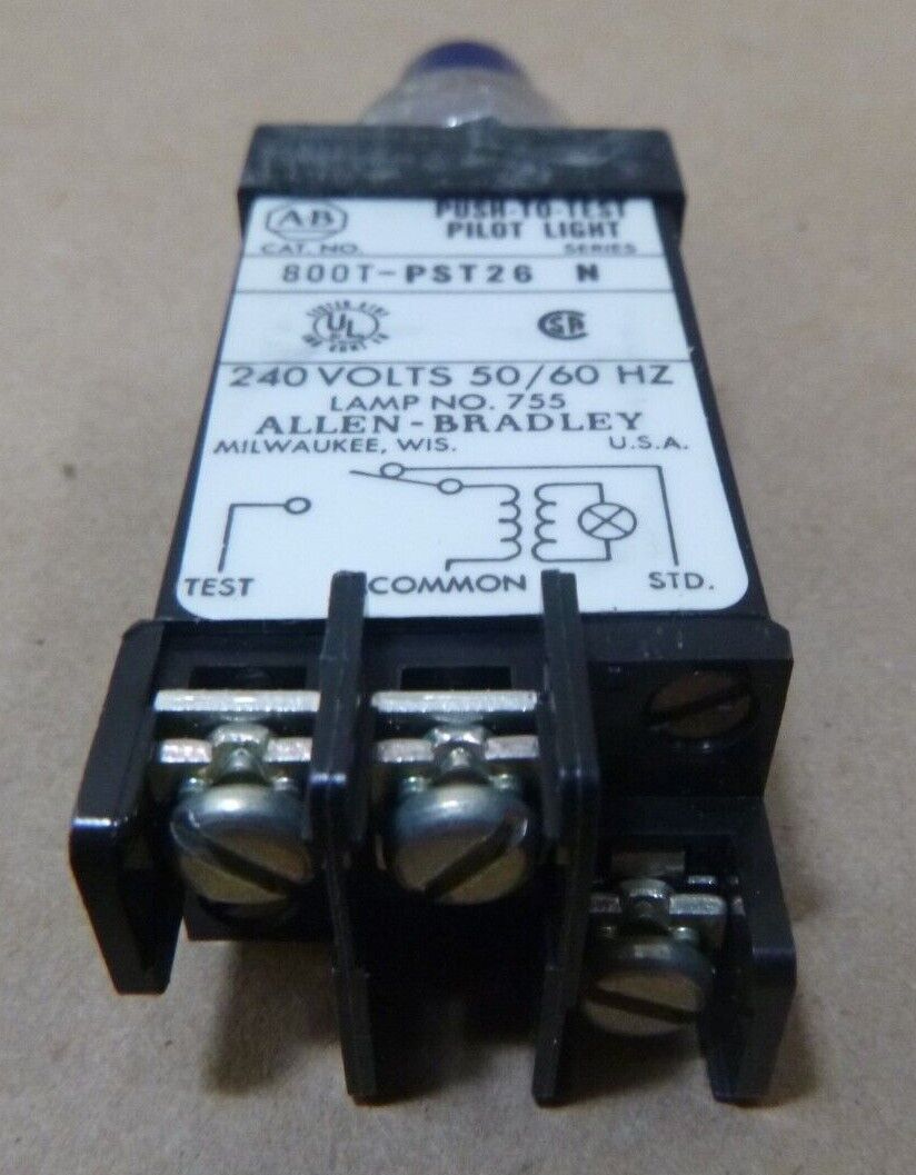 ALLEN BRADLEY 800T-PST26 SER N SMALL PILOT LIGHT BLUE 240V 50/60HZ | Electrical MRO Replacement Parts &amp; Components and Commercial Electrical Supplies Company