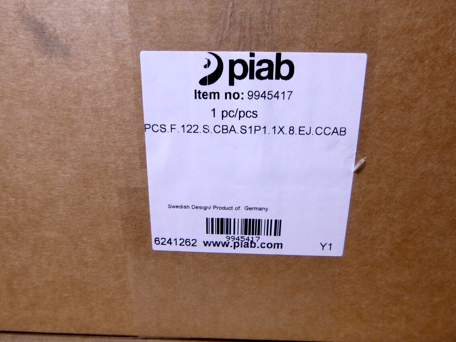New Piab 9945417 Stackable Vacuum Generator PCS.F.122.S.CAB.S1P1.1X.8.EJ.CCAB | Electrical MRO Replacement Parts &amp; Components and Commercial Electrical Supplies Company