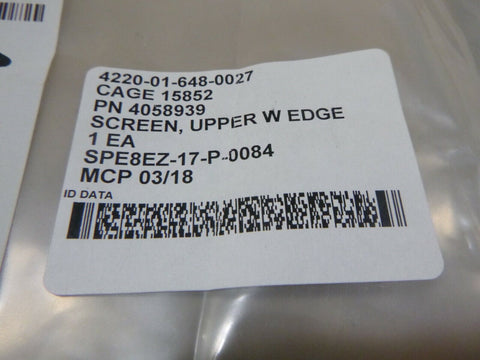 DRAGER 4058939 LARV UPPER W/ EDGE SCREEN FOR MK25 MOD2 UBA , 4220-01-648-0027