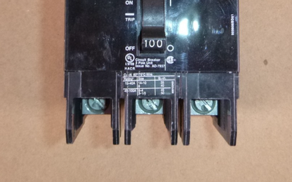 Siemens BQD3100 100A 3-Pole Circuit Breaker 480/277V AC Bolt-On