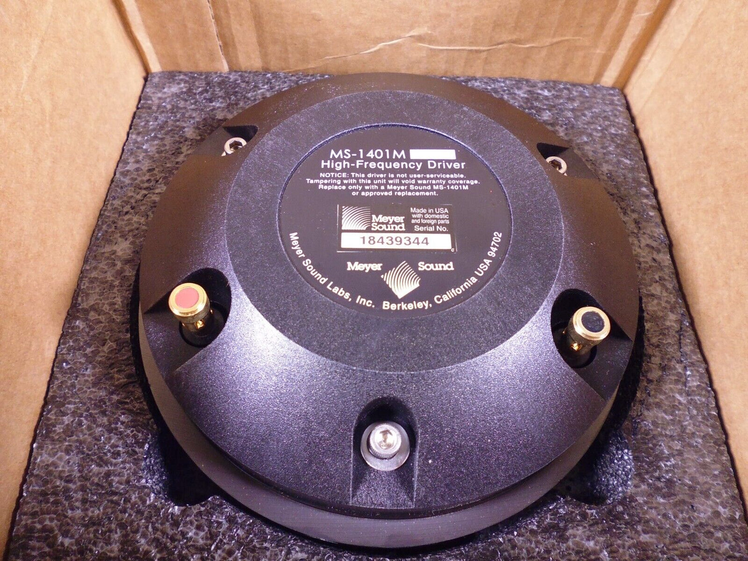 Meyer Sound MS-1401M 3-inch Diaphragm High-Frequency Exit Driver , 40.076.037.01 | Electrical MRO Replacement Parts &amp; Components and Commercial Electrical Supplies Company