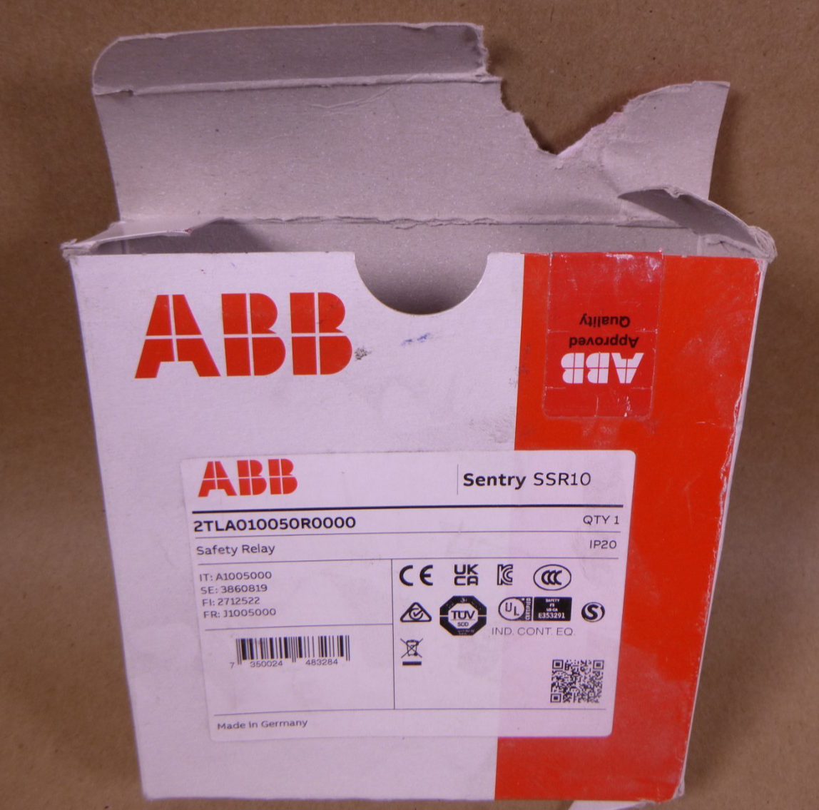 2TLA010050R000 ABB Safety Relay Sentry SSR10 24VDC 8W IP20 5A 6A | Electrical MRO Replacement Parts &amp; Components and Commercial Electrical Supplies Company