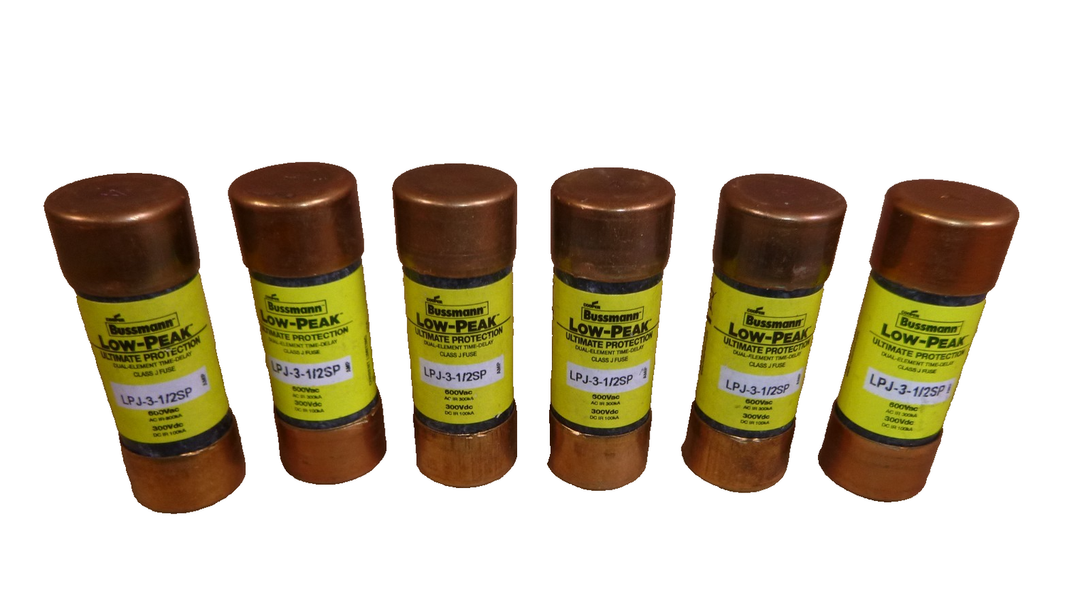 (Lot of 6) Bussmann LPJ-3-1/2SP Low-Peak Dual-Element Time-Delay Fuse, 3-1/2 A | Electrical MRO Replacement Parts &amp; Components and Commercial Electrical Supplies Company