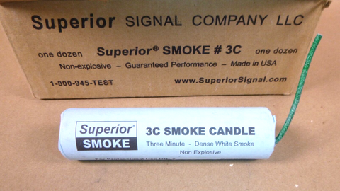 13x Superior #3C Smoke Candle 3 min, 40,000 Volume (Cu.-Ft.) 1 1/2" Dia. 5" Long