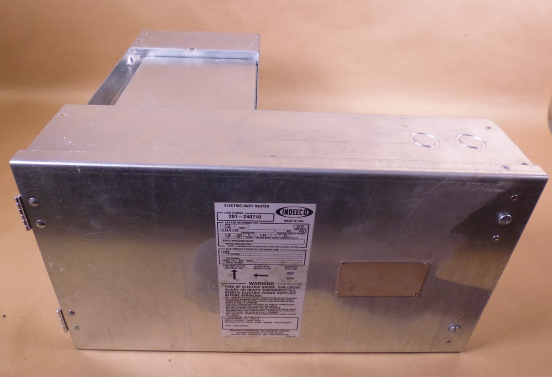 Indeeco 201-240710 Electric Duct Heater 2.25kw 450V 3PH , 407FPM Min Airflow | Industrial MRO Replacement Parts, Manufacturing Machine Parts &amp; Components, Heavy Equipment Parts Supplier