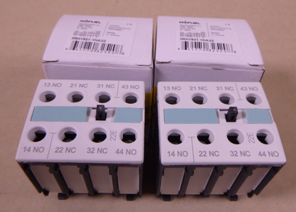 (Lot of 2) 3RH1921-1HA22 Auxiliary Switch Contact Block 2NO 2NC 10A 4P 10/240V