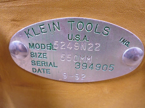 Klein Tools Inc. 1992 Belt 5249N22 Leather Lineman Climbing 550MM Vintage USA