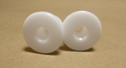3/8" ID x 0.925" OD x 1-1/16" Tall White Poly Flange Standoff Bushing Spacer 2Pc | Industrial Replacement Nuts &amp; Bolts Distributor and Machinery Screws &amp; Fasteners Supply