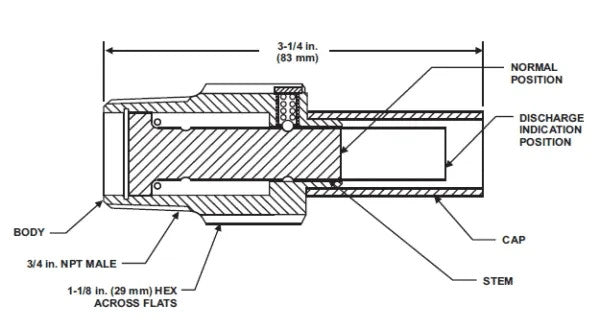 Kidde-Fenwal 81-967082-000, CO2 Systems Discharge Indicator 3/4″ NPT Brass UL | Industrial MRO Replacement Parts, Manufacturing Machine Parts & Components, Heavy Equipment Parts Supplier