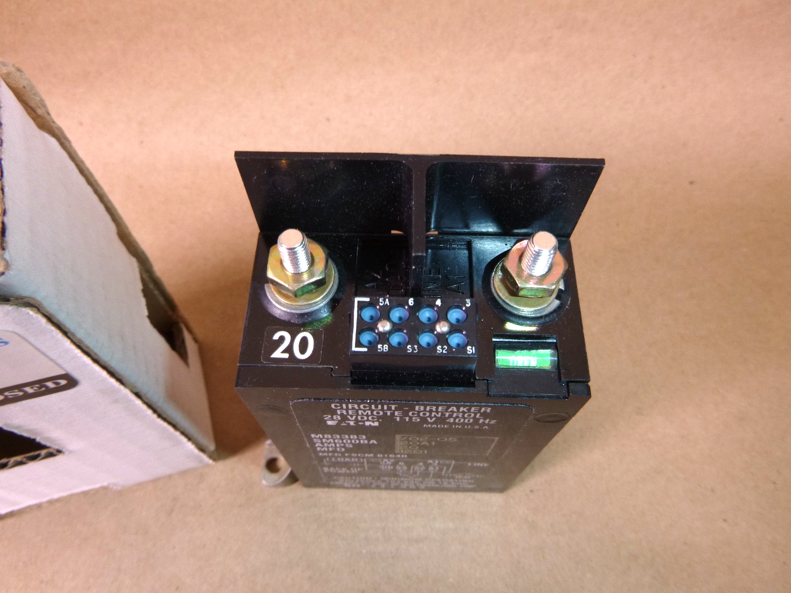 M83383/02-05 Remote Controlled Circuit Breaker Eaton SM600BA20A1 Made in USA | Electrical MRO Replacement Parts &amp; Components and Commercial Electrical Supplies Company