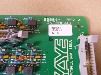 Kaye B0984-1 Rev A Interface U0984-1 Rev. 3 Board | Electrical MRO Replacement Parts &amp; Components and Commercial Electrical Supplies Company
