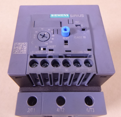 SIEMENS Sirius 3RB3046-1XB0 Overload Relay , 32-115A, 1000V 50/60Hz 8kV 1NC/1NO