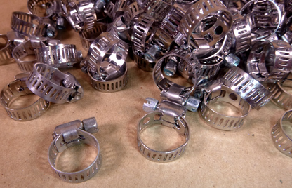 Miniature Hose Clamps 7/32" to 5/8" Range 301 SS Band, Carbon Steel Screw 200Pcs | Industrial Replacement Nuts &amp; Bolts Distributor and Machinery Screws &amp; Fasteners Supply