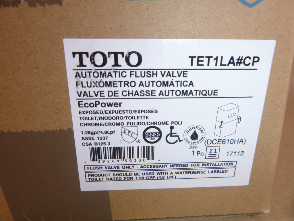 TET1LA32#CP Toto Toilet Flush Valve, EcoPower, 1.28 gpf Flush Rate, 35-125 Psi | Industrial MRO Replacement Parts, Manufacturing Machine Parts & Components, Heavy Equipment Parts Supplier