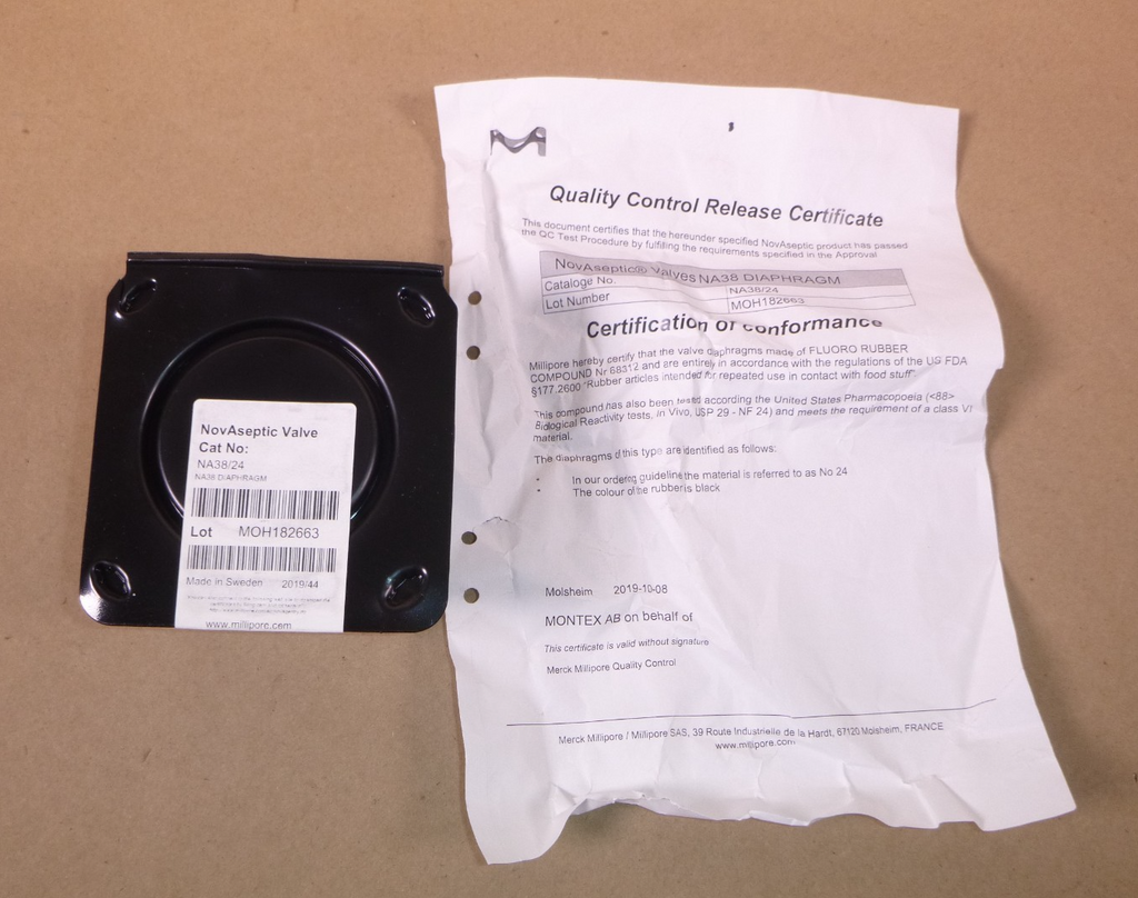 NA38/24 NovAseptic Valve Replacement NA38 Diaphragm W/ Certificate | Industrial MRO Replacement Parts, Manufacturing Machine Parts & Components, Heavy Equipment Parts Supplier