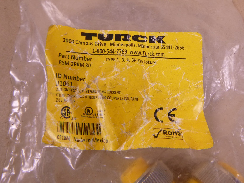 (5 PACK) TURCK 3-PIN CONNECTOR TEE RSM-2RKM 30 , U1061 | Electrical MRO Replacement Parts & Components and Commercial Electrical Supplies Company