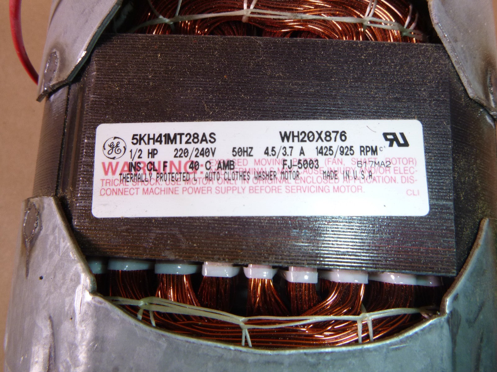 WH20X876 GE Washing Machine Drive Motor 1/2 Hp, 220/240 V, 50 Hz, 5KH41MT28AS | Industrial Electric Motors, Pumps &amp; Parts