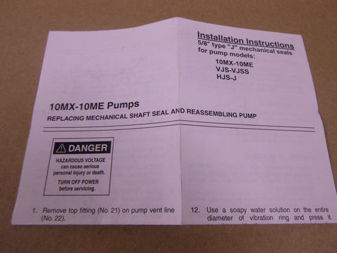 54049 Mechanical Seal Kit 5/8 J Type For 10MX-10ME, VJS-VJSS, HJS-J | Industrial MRO Replacement Parts, Manufacturing Machine Parts & Components, Heavy Equipment Parts Supplier