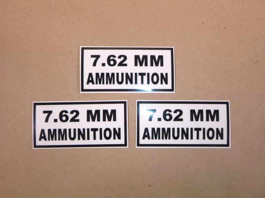 USGI 7.62 MM Ammunition Decal Fits 41-71 Jeep & Willys (Lot of 3) 2" x 4" | Replacement Truck Parts, Trailer Accessories, Automobile Supplies, Car Parts & Accessories