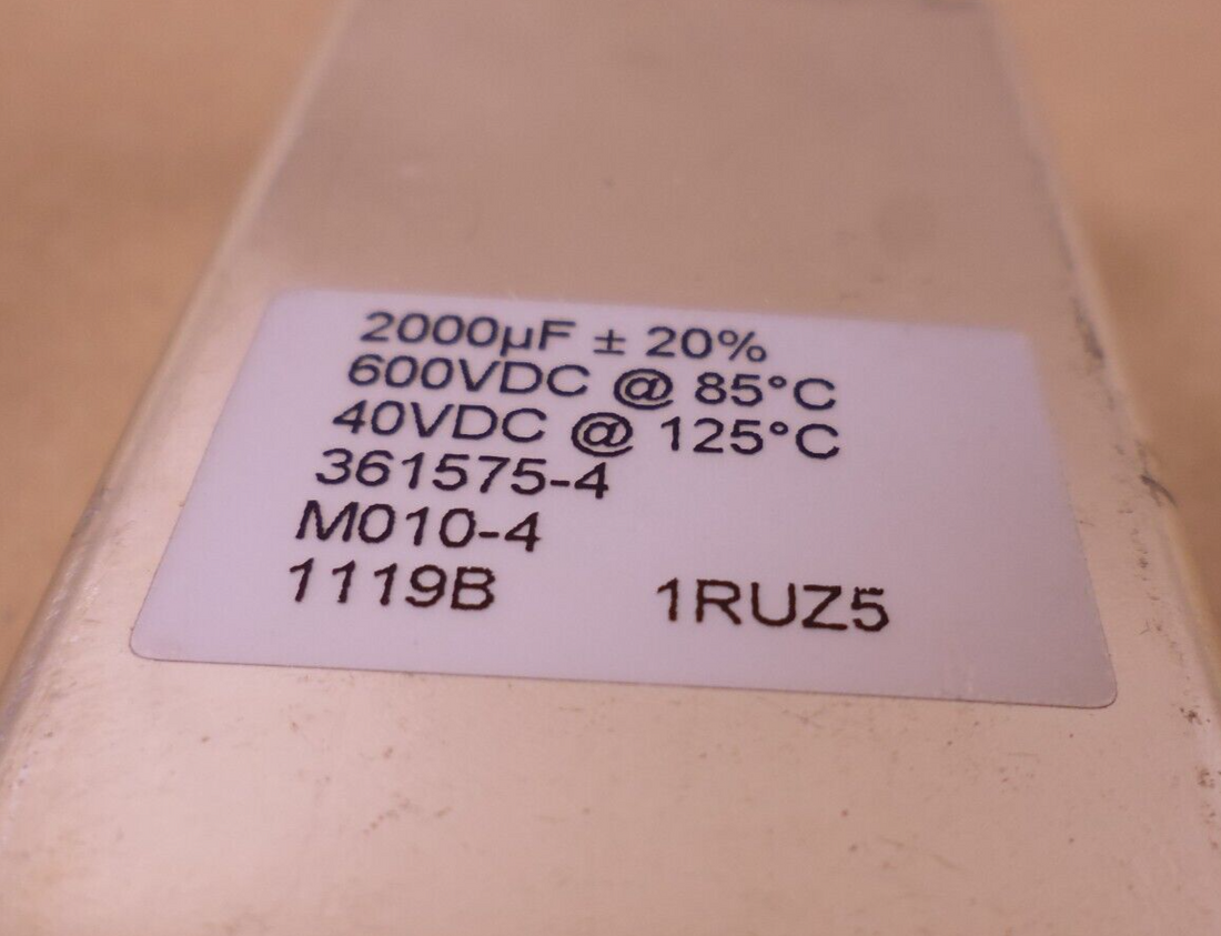 2000uF 600VDC 40VDC Capacitor Palm Beach Components 361575-4 , M010-4 | Electrical MRO Replacement Parts &amp; Components and Commercial Electrical Supplies Company
