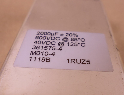 2000uF 600VDC 40VDC Capacitor Palm Beach Components 361575-4 , M010-4 | Electrical MRO Replacement Parts &amp; Components and Commercial Electrical Supplies Company