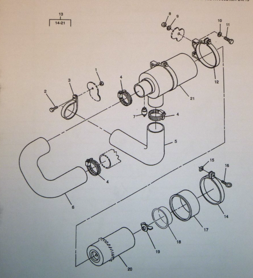 USGI MEP-802 MEP-803 Military Generator Air Cleaner W/ Filter Element 88-21062 | Genuine MEP Generator Replacement Parts and Military Surplus Generator Parts