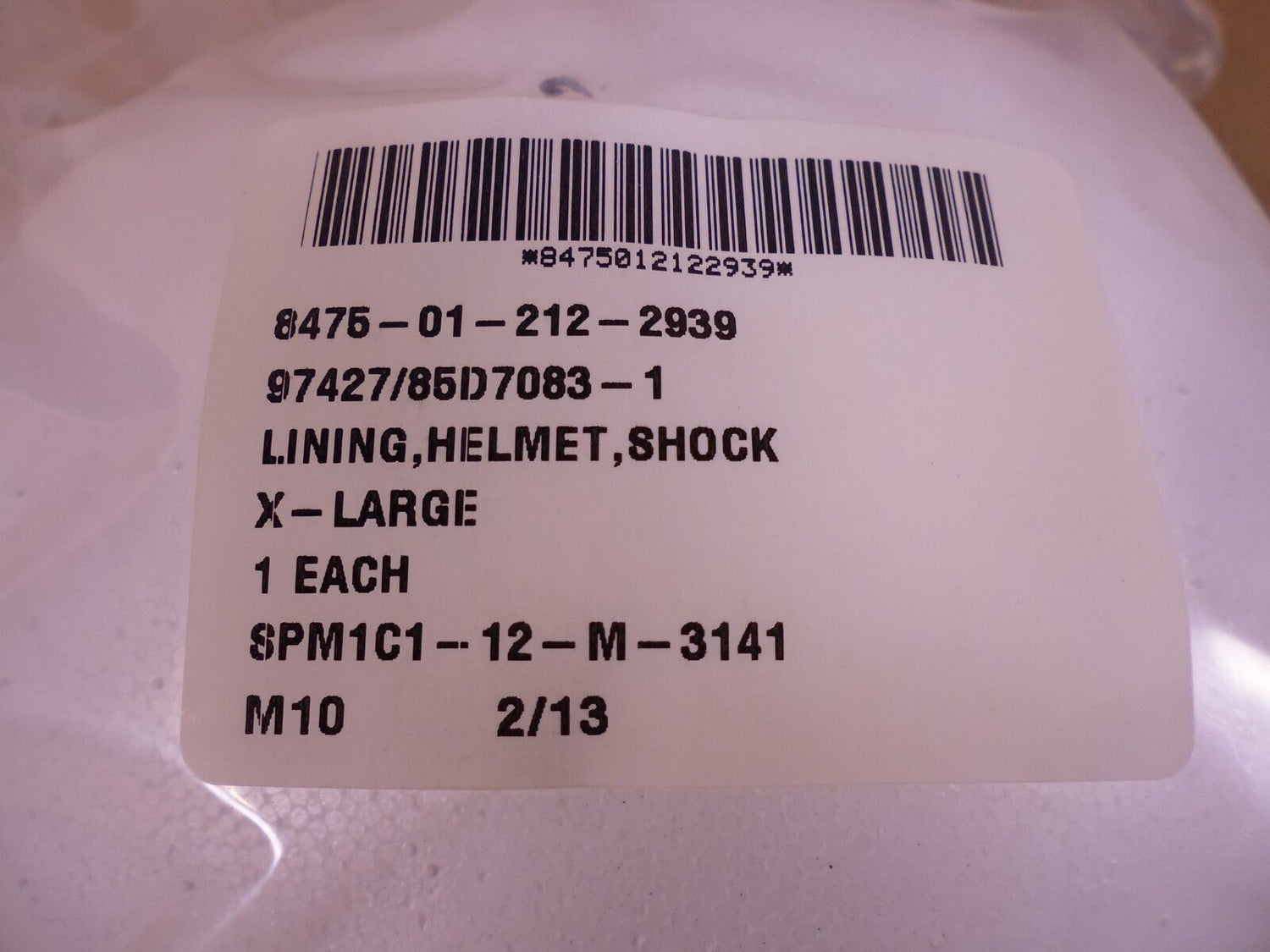 Gentex 85D7083-1 Shock Absorbing Liner For HGU-55/P Pilot Helmet , X-Large XL | Industrial MRO Replacement Parts, Manufacturing Machine Parts &amp; Components, Heavy Equipment Parts Supplier
