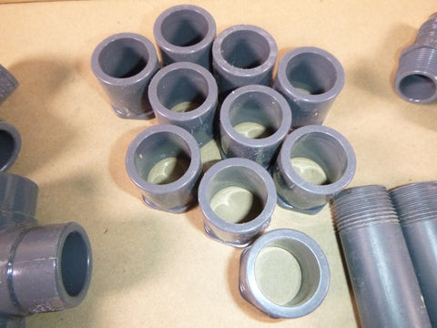 (Lot of 122) Spears 3/4" SCD 80 PVC Socket Couplings, Unions, Elbows, TEE's, Ect | Industrial MRO Replacement Parts, Manufacturing Machine Parts & Components, Heavy Equipment Parts Supplier