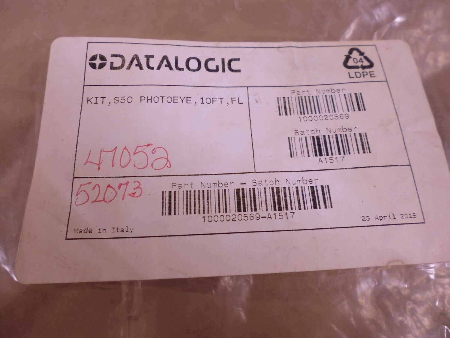 Datalogic 1000020569 Barcode Scanner Trigger S50 Photoeye 10Ft. For AL5010 | Electrical MRO Replacement Parts &amp; Components and Commercial Electrical Supplies Company