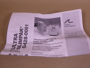 Action Instruments G428-0001 Ultra Slimpak T/C Input Field Configurable Isolator | Electrical MRO Replacement Parts & Components and Commercial Electrical Supplies Company