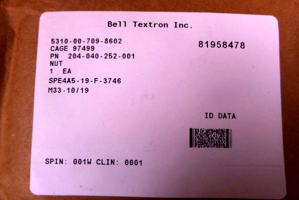 2x USGI Bell Plain Round Nut 204-040-252-001, 5310-00-709-8602 | Industrial Replacement Nuts & Bolts Distributor and Machinery Screws & Fasteners Supply
