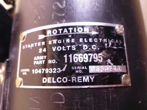 Delco-Remy HEMTT MK48 Starter  24v PN 11669795 Model 10479323 2920-01-139-3722