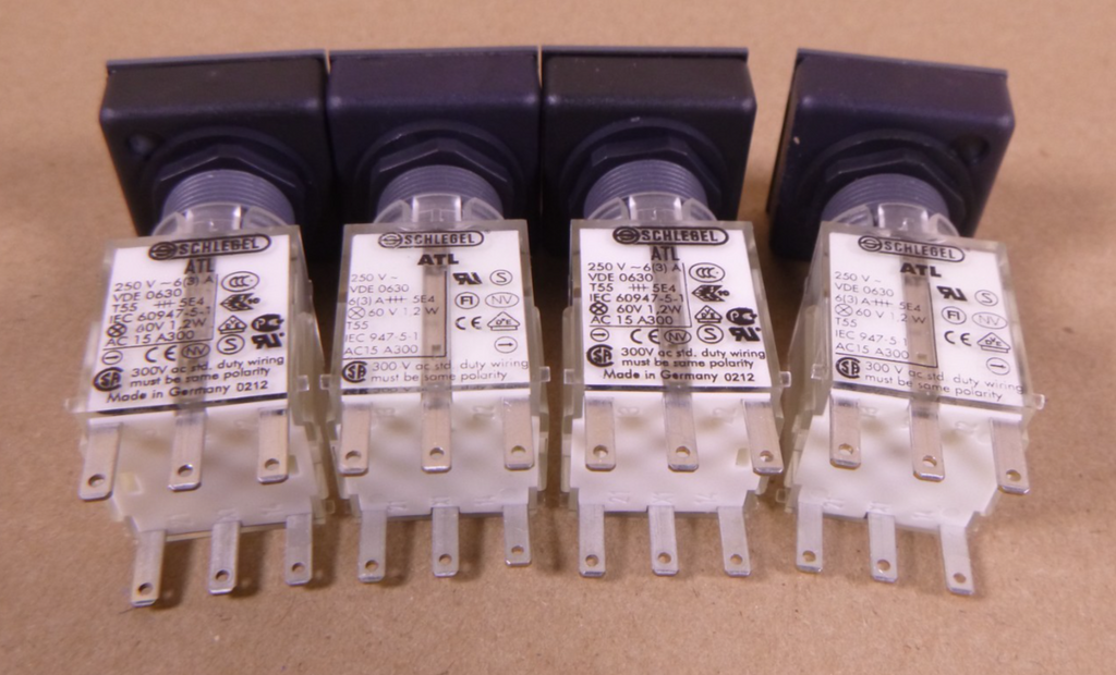 Schlegel ATL VDE 0630 Momentary Red Push Button Switch T55 250V (Lot Of 4) | Electrical MRO Replacement Parts & Components and Commercial Electrical Supplies Company