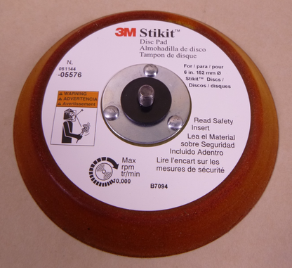 3M 5576 Stikit Disc Pad, 05576 , 6" Diameter, 5/16" Shaft Diameter, for 6" Disc