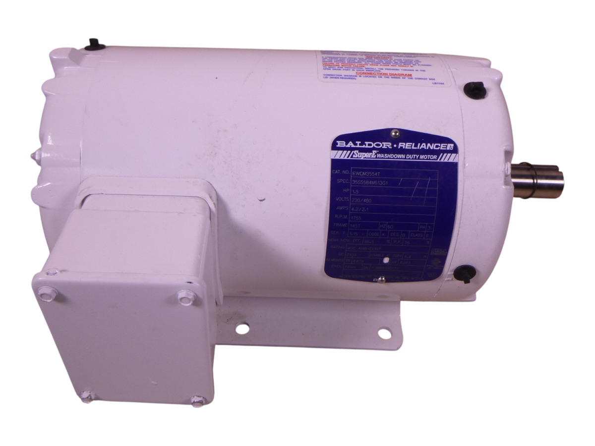 Baldor EWDM3554T Super-E Washdown Duty Motor 1.5HP 1755RPM 145T 230/460V 3PH