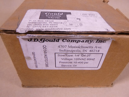 Gould Q4-3T 1/4" Oil 2-Way Valve, 10-400 PSI, 120V, 60Hz