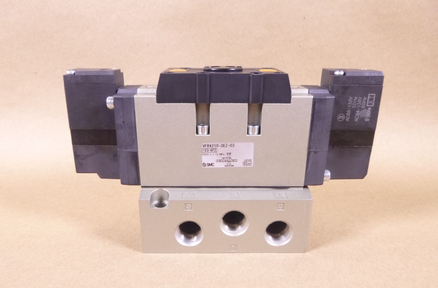 VFR4210-3EZ-03 SMC 5 Port Solenoid Valve, 2 Position Double, 120V, 3/8" Ports | Industrial MRO Replacement Parts, Manufacturing Machine Parts &amp; Components, Heavy Equipment Parts Supplier