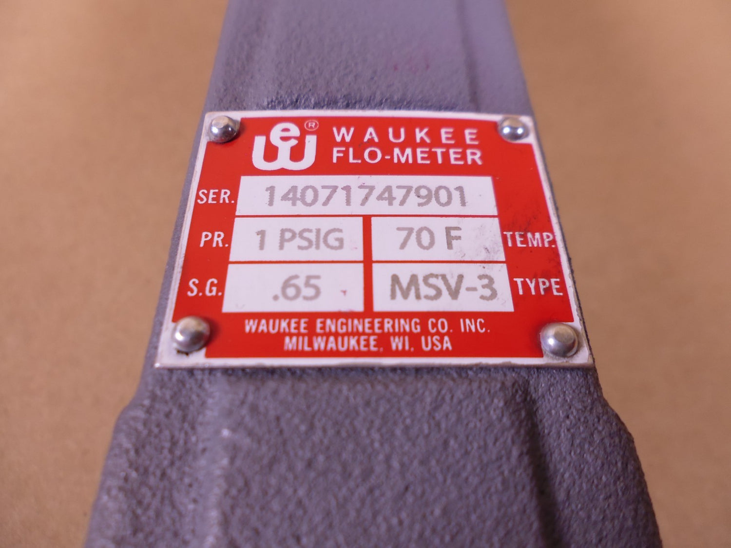 MSV-3 Waukee Natural Gas Flo-Meter 0-50 CFH, 1 PSIG, 70 Deg F., .65 S.G. | Industrial MRO Replacement Parts, Manufacturing Machine Parts &amp; Components, Heavy Equipment Parts Supplier