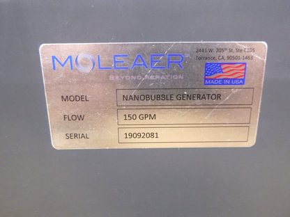 New Moleaer Nanobubble Generator Block 150 GPM, Serial 