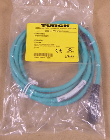 TURCK RJ45 FKFDD 441-2M, DOUBLE ENDED ETHERNET CORDSET, U-17238 , 2M | Electrical MRO Replacement Parts & Components and Commercial Electrical Supplies Company
