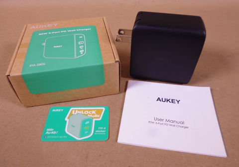 AUKEY PA-B6S Omnia Mix3 GaN 3-Port USB-C USB-A PD High Speed Charger 90W - Black | Industrial MRO Tools and Replacement Industrial Equipment Components