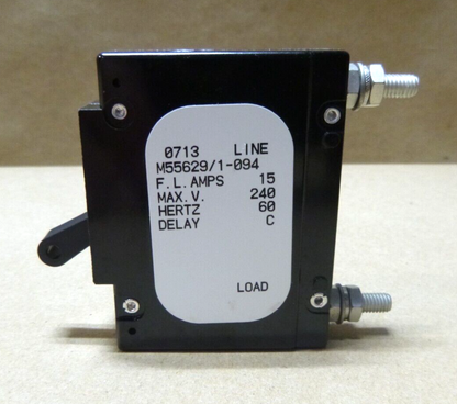 New 15A Airpax Circuit Breaker M55629/1-094, 5925-00-161-9167 | Electrical MRO Replacement Parts &amp; Components and Commercial Electrical Supplies Company