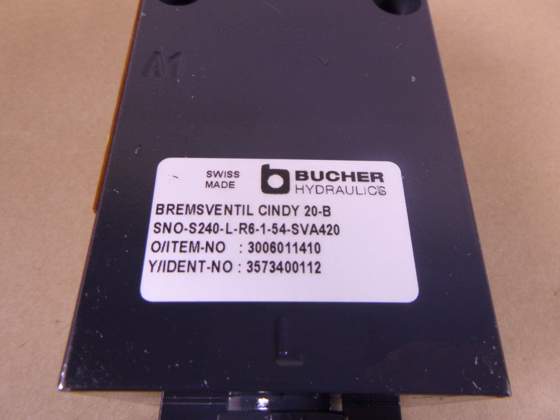 Bucher CINDY 20-B Leak-Free Load-Control Balance Motor Control Valve Size 20 | Industrial MRO Replacement Parts, Manufacturing Machine Parts &amp; Components, Heavy Equipment Parts Supplier