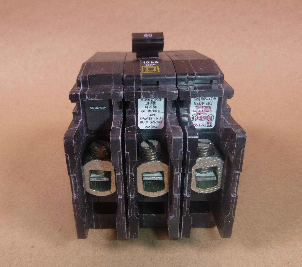 QOU360 - Square D 60 Amp 3 Pole 240VAC Circuit Breaker (TAKE-OFF) | Electrical MRO Replacement Parts & Components and Commercial Electrical Supplies Company